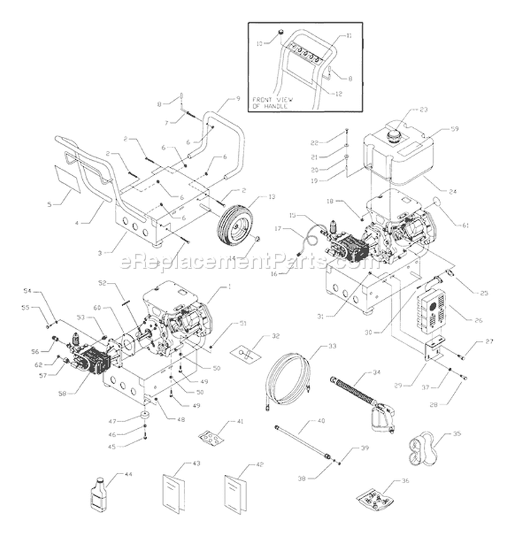 Page A Diagram and Parts List for 1421-1  Briggs and Stratton Pressure Washer
